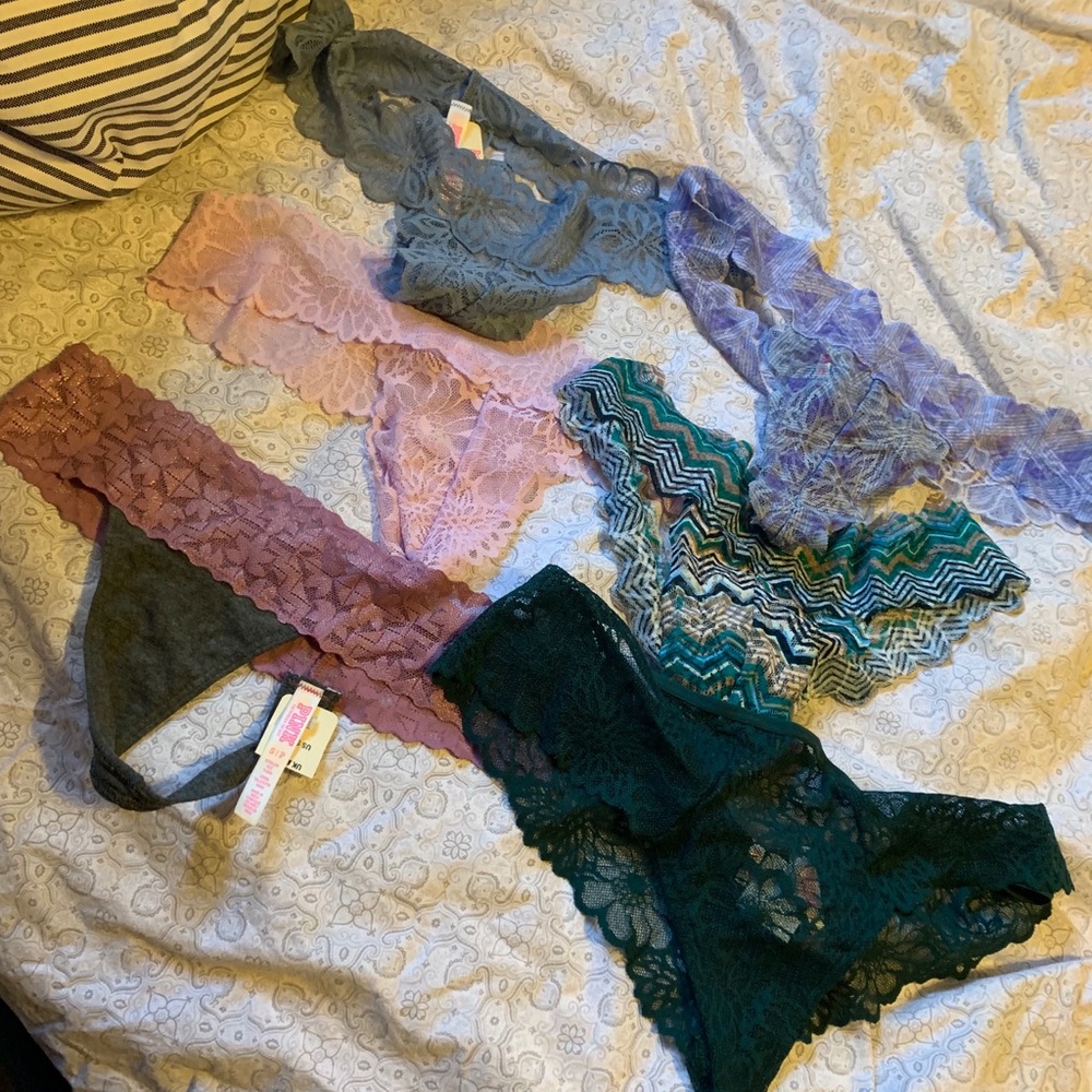 VS Pink Lace Thong Bundle